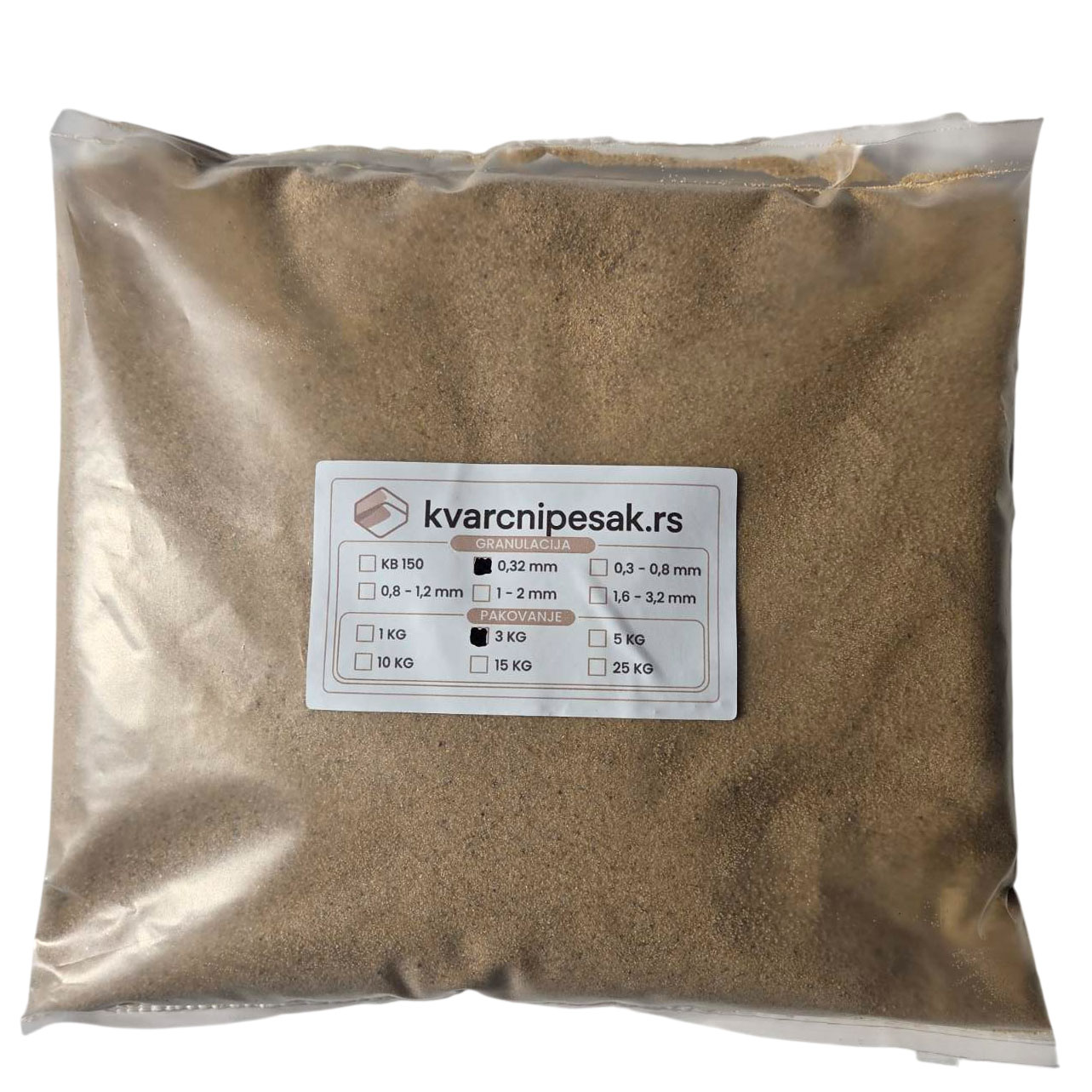 Kvarcni pesak (0,32 mm) - pakovanje od 3 kg