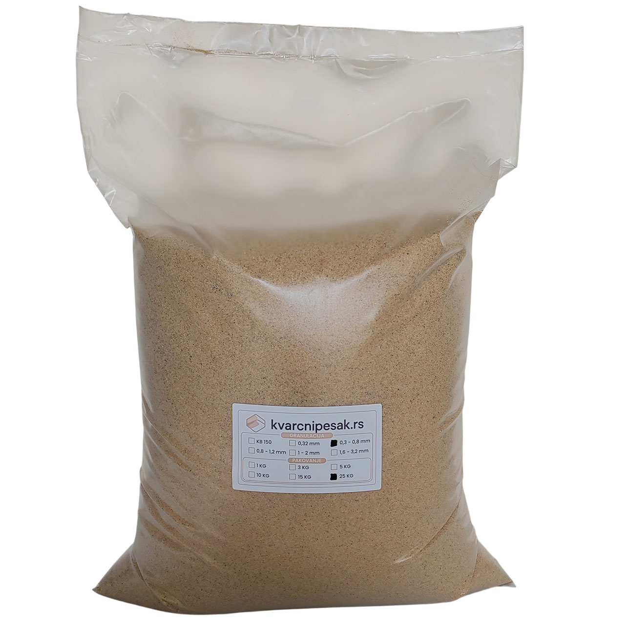 Kvarcni pesak (od 0.3mm do 0.8mm) - pakovanje od 25kg