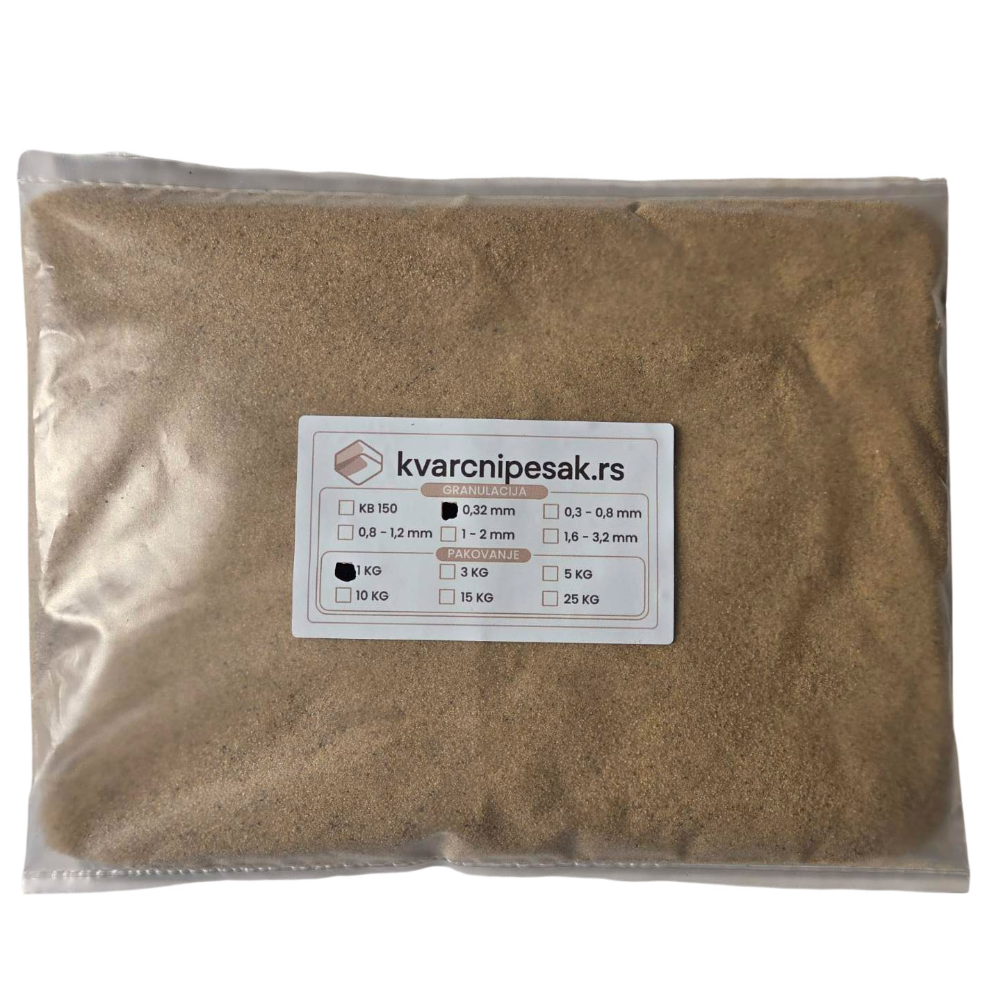 Kvarcni pesak (0,32 mm) - pakovanje od 1 kg